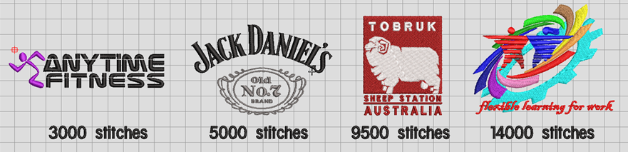 Custom embroidery stitch count samples Custom embroidery stitch count samples